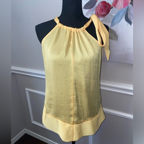 New York & Company Yellow Blouse || Size S || See photos for callout - Picture 2 of 15